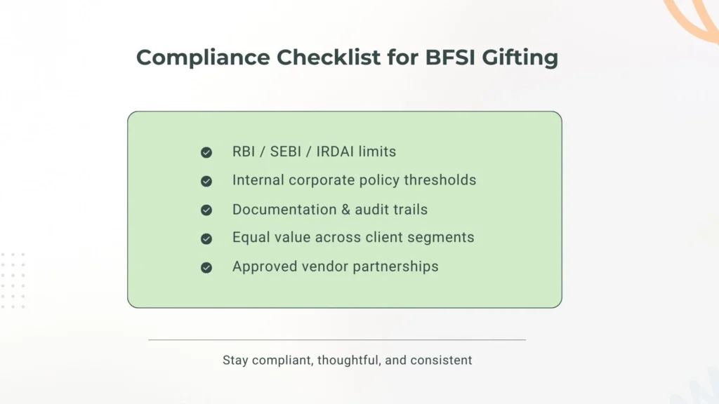 Compliance Checklist for BFSI Gifting